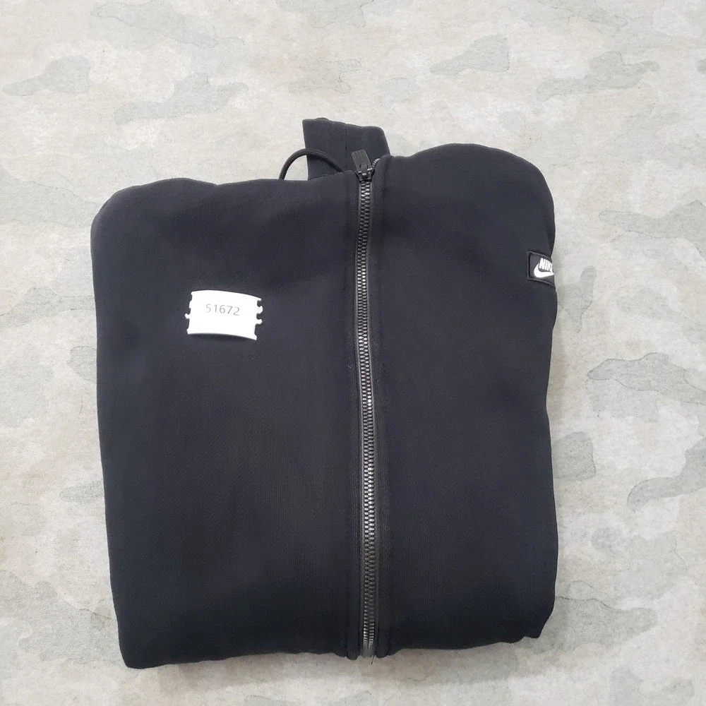 Nike Full Zip Hoodie Mens Large Black Fleece Athletic Sweatshirt Outdoors Gym